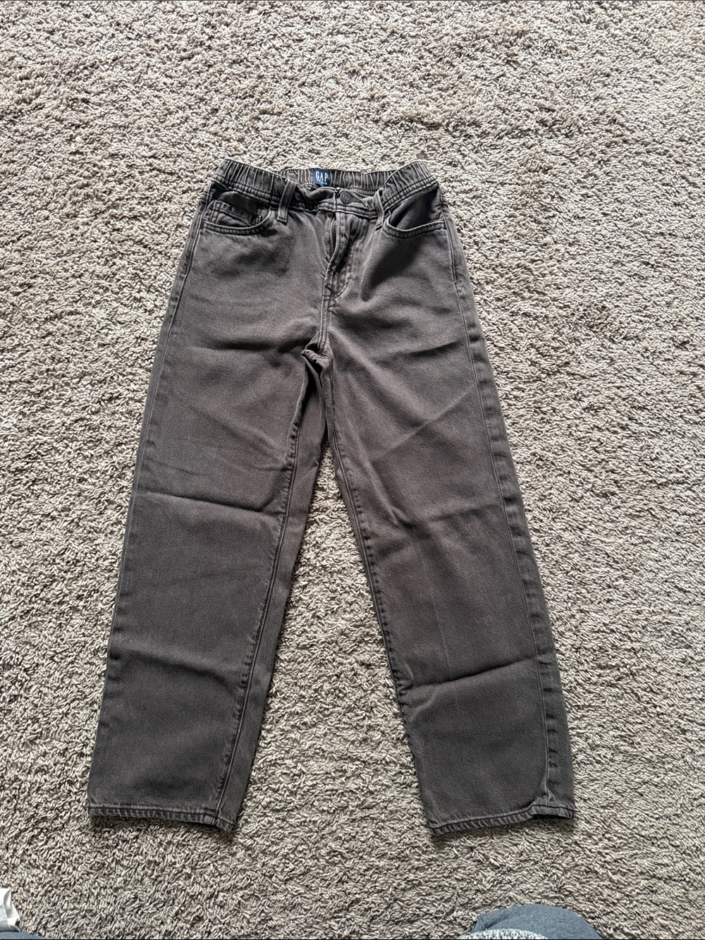 GAP Men's Dark Gray Elastic-Waist Chinos